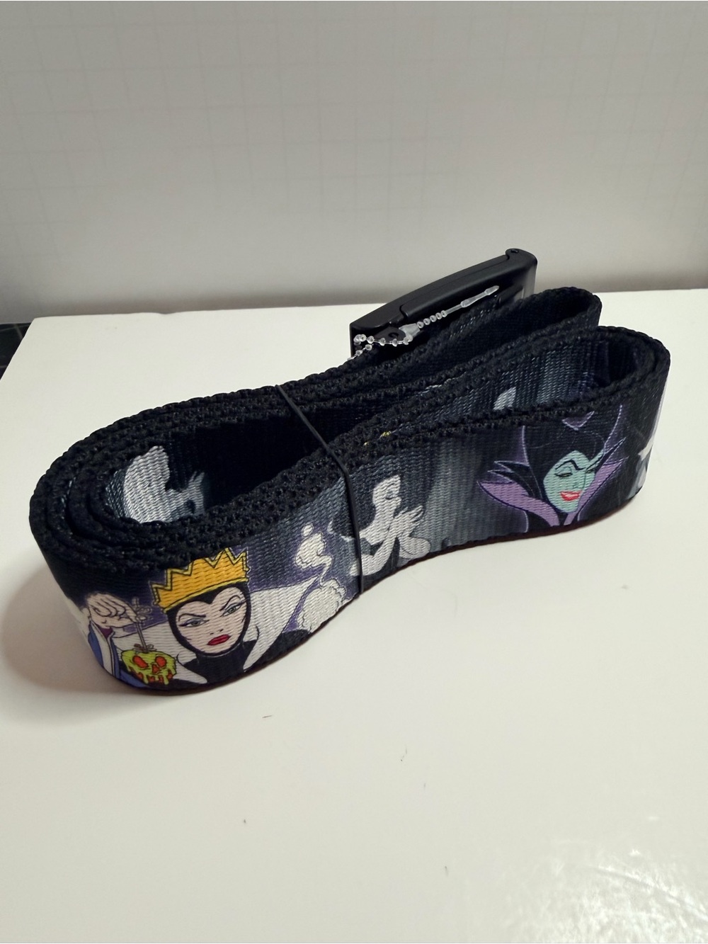 Buckle-Down Black Villain Character Belt with Colorful Accents